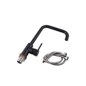 CUE Matte Black Round Sink Mixer