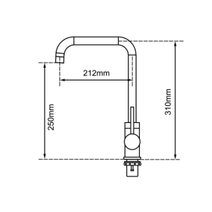 CUE Sink Mixer Chrome Square Kitchen Mixer