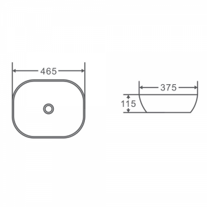 Evea Above Counter Oval Basin Gloss White
