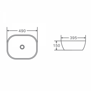 Evea Above Counter Oval Basin Gloss White