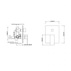 Bloc Polished Chrome Square Shower Mixer Diverter