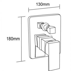 Bloc Matte Black Square Shower Mixer Diverter