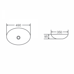 Oval Boat Shape Basin Gloss White