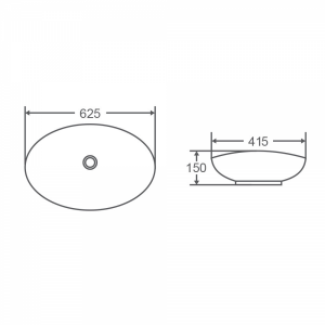 Oval Boat Shape Basin Gloss White