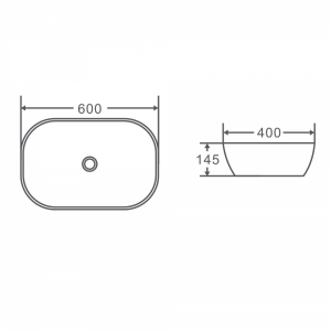 Evea Above Counter Oval Basin Gloss White