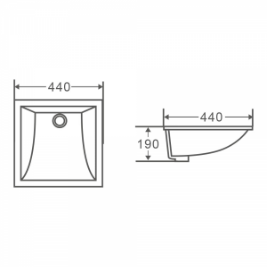 NUE Undercounter Rectangular Basin Gloss White
