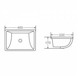NUE Undercounter Rectangular Basin Gloss White