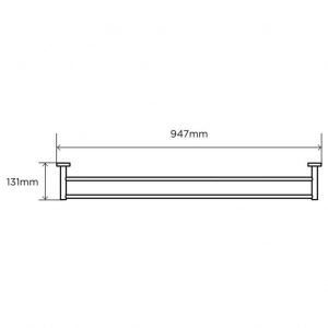 FBA Trade Double Towel Rail 900mm Polished Chrome