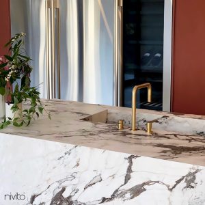 NIVITO  RHYTHM Vision Hob Mixer Square Pullout Brushed Gold