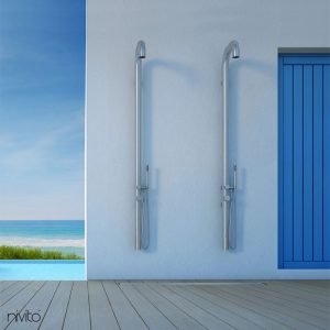 NIVITO  Indoor/Outdoor Twin Shower Brushed Steel