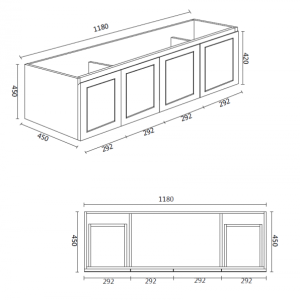 Essex Above Counter Matte White Shaker Vanity 1200mm