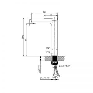 Heather Vessel Basin Mixer Matte Black