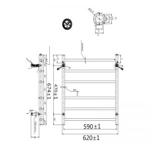 Latitude Square Brushed Nickel Electric Heated Towel Rack 6 Bars