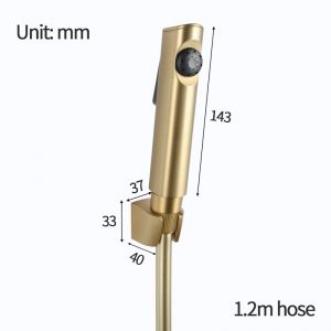 Bosini ABS Round Bidet Spray Brushed Yellow Gold