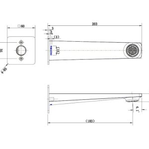 Acquato Polished Chrome Bath Spout 183mm