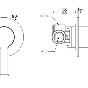 CUE A67.1 Matte Black Shower Mixer