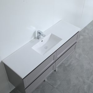 Hampton Vanity Matte Grey 1500x460x580mm Wall Hung