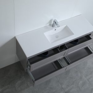Hampton Vanity Matte Grey 1500x460x580mm Wall Hung