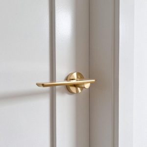 Brushed Brass Door Handle PASSAGE I Mucheln EDGE Series Hardware