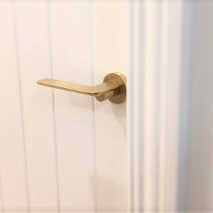 Brushed Brass Door Handle PASSAGE I Mucheln EDGE Series Hardware
