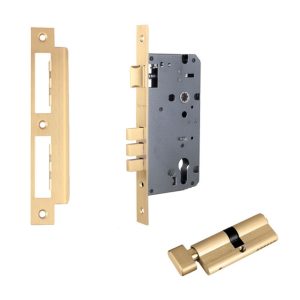 Brushed Brass Door Handle ENTRANCE I Mucheln BERKLEY Series Hardware