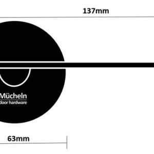 Brushed Brass Door Handle PRIVACY (63mm rose) I Mucheln EDGE Series Hardware