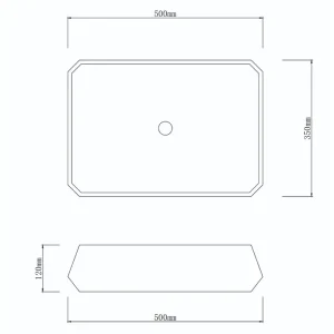 DOLLY & KEN Above Counter Concrete Basin 500 x 350 x 120mm Matte Grey