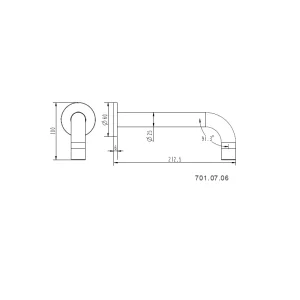 Tamarama Slimline Villa bath spout Brushed Chrome
