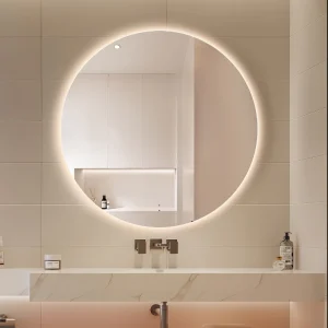 Ovia Halo Frameless 900mm Round Touchless L.E.D Mirror Tri-Color Lighting