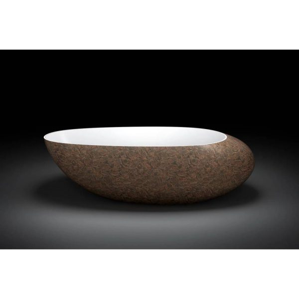 Ovia Ellipse Umber Freestanding Solid Surface Cast Stone Bath